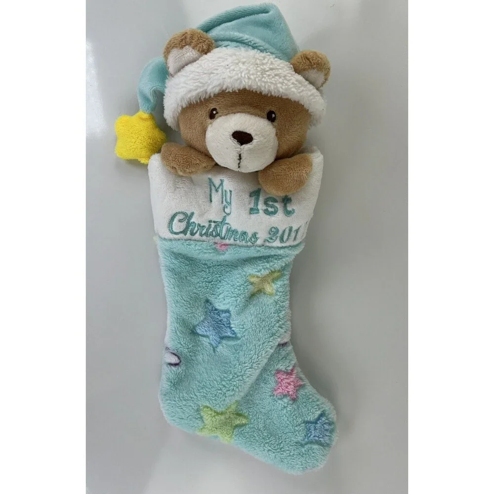 DanDee Plush Soft MY FIRST CHRISTMAS STOCKING/STUFFED BEAR 2017 Holiday Gift 12”